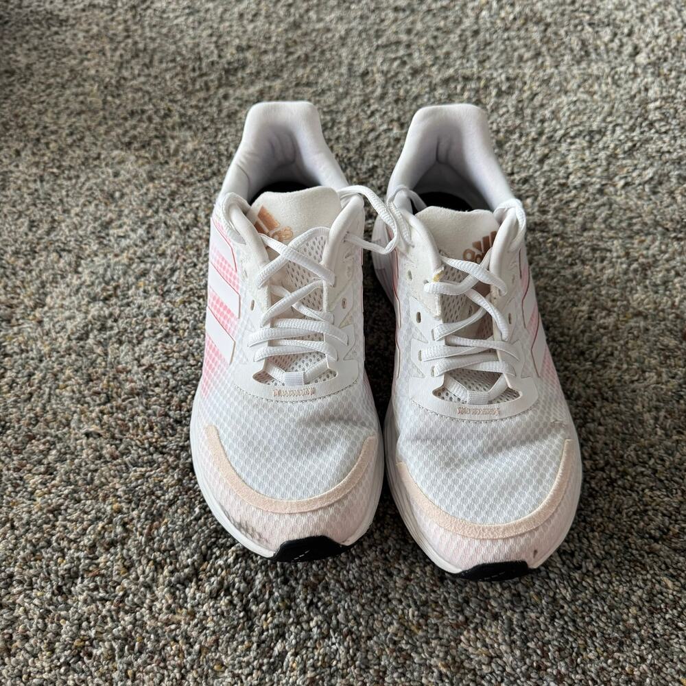 Adidas Light Motion Duramo Trainers Running Shoes Women's Size 8 White & Pink - Picture 2 of 10